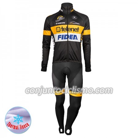 Conjunto Maillot + Culotte largo con tirantes Invierno Termico 2017 Telenet Fidea Lions N001